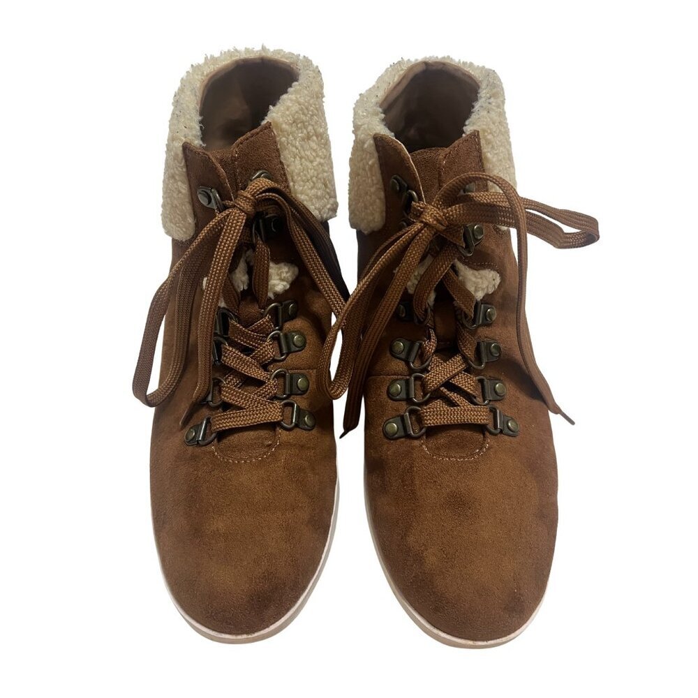 Aerosoles Frankie Women's Ankle Boots Faux Suede Sherpa 7.5 - Picture 3 of 6